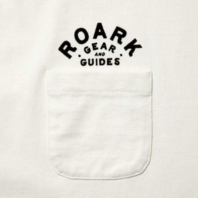 ロアーク ROARK RTJF1104 "GEAR&GUIDES"FINE TECH DRY Tシャツ 半袖 メンズ ドライ 吸湿 消臭 ポケット付き フロッキープリント 綿 再生繊維 ミドルウェイト 日本サイズ  メール便 (250328)