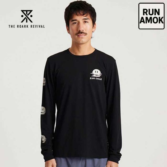 ロアーク ROARK RK402 MATHIS LS RUN AMOK ランアモック MATHIS メンズ 吸汗速乾 DriRelease 軽量 ランニング長袖Tシャツ トレーニングウェア 機能素材 おしゃれ トレラン マラソン ランニング (250328)