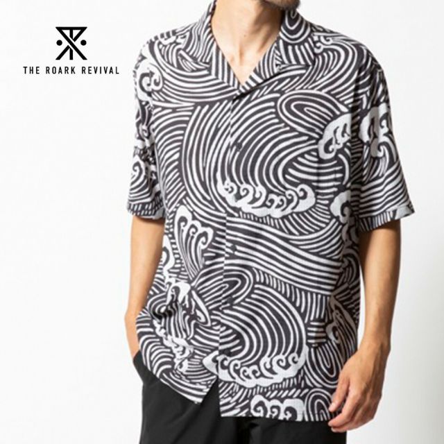 ロアーク ROARK RWJ1101 WAVE BLESS UP SS ROARK BLESS UP TACTEL シャツ 吸湿速乾 ストレッチ 半袖 メンズ  メール便 (250427)