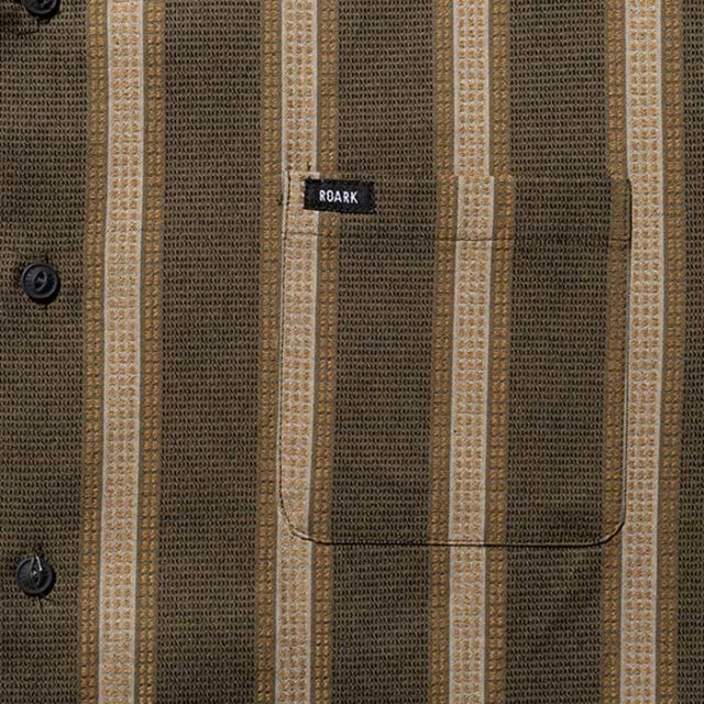 ロアーク 開襟シャツ ROARK RWJ1125 VERTICAL STRIPE JACQUARD 半袖 ストライプ コットン100% THE ROARK REVIVAL (250612)