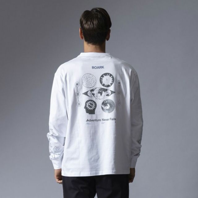 ロアーク ロングスリーブTシャツ ホワイト ロンT 長袖Tシャツ コットン 抗菌 防臭 メンズ NEVER FAILS RLTJ1200 NEVER L/S TEE WHT M