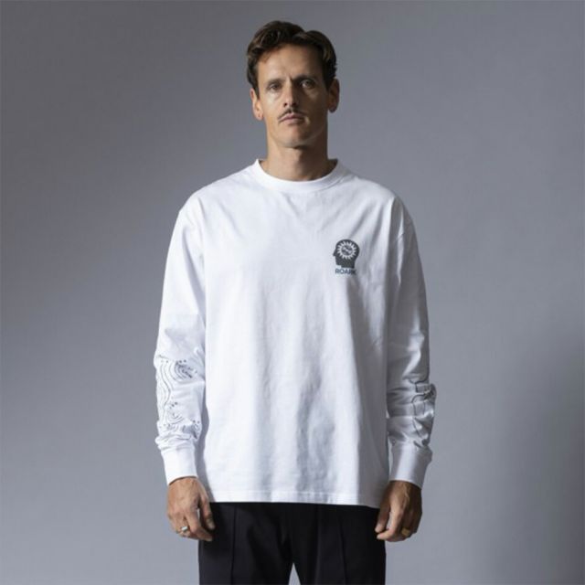 ロアーク ロングスリーブTシャツ ホワイト ロンT 長袖Tシャツ コットン 抗菌 防臭 メンズ NEVER FAILS RLTJ1200 NEVER L/S TEE WHT M
