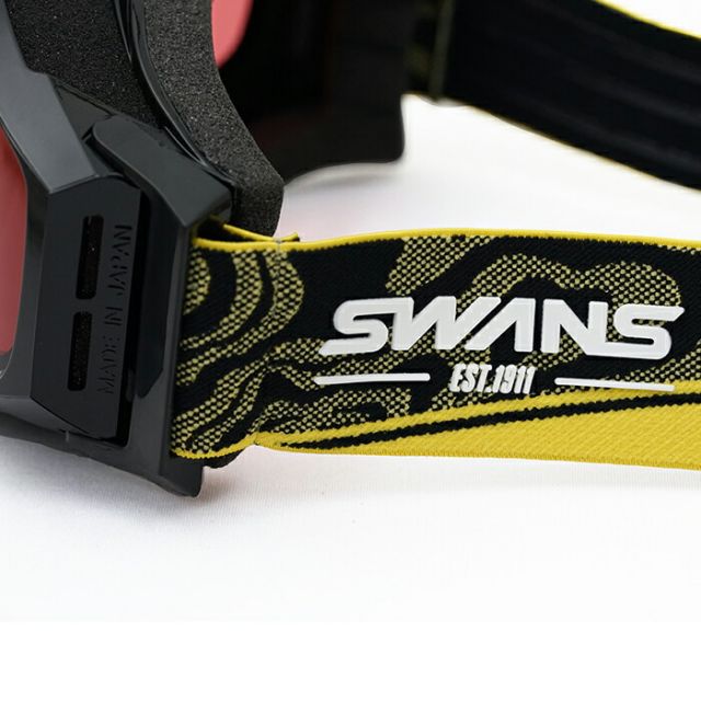 スワンズ ゴーグル 眼鏡対応  HOOD別注 スノーゴーグル SWANS [ GUEST-DH ] BK/P ダブルレンズ ヘルメット対応 くもり止め スノボ スノーボード  スキーゴーグル スキー  goggle 日本製