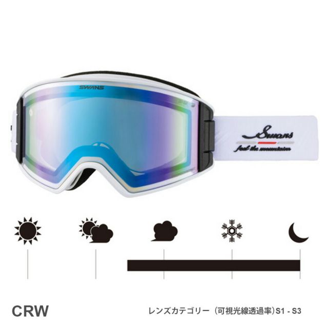 スワンズ SWANS OB-CMDH OUTBACK GLR CRW Q スキーゴーグル OUTBACK 調光ミラーモデル OB-CMDH GLR CRW フォトクロミックレンズ A-BLOW SYSTEM プレミアムアンチフォグ 曇り防止 メガネ対応 日本製 (251007)
