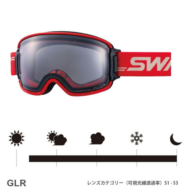 スワンズ SWANS RL-MDH-CU-LG RIDGELINE MBKF GLR Q ULTRA調光ミラー A-BLOW SYSTEM 球面ダブルレンズ プレミアムアンチフォグ フォト クロミック スキーゴーグル スノーボード 眼鏡対応 日本製 MBKF GLR 高視認性ULTRA 全天候 悪天候強い ヘルメット対応 (251007)