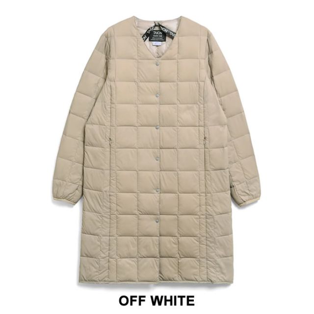 ロングダウンジャケット レディース インナージャケット DOWN Vネックボタン タイオン 体温 TAION (W101-LONG) LADIES V NECK LONG DOWN JKT ベーシック [231027]