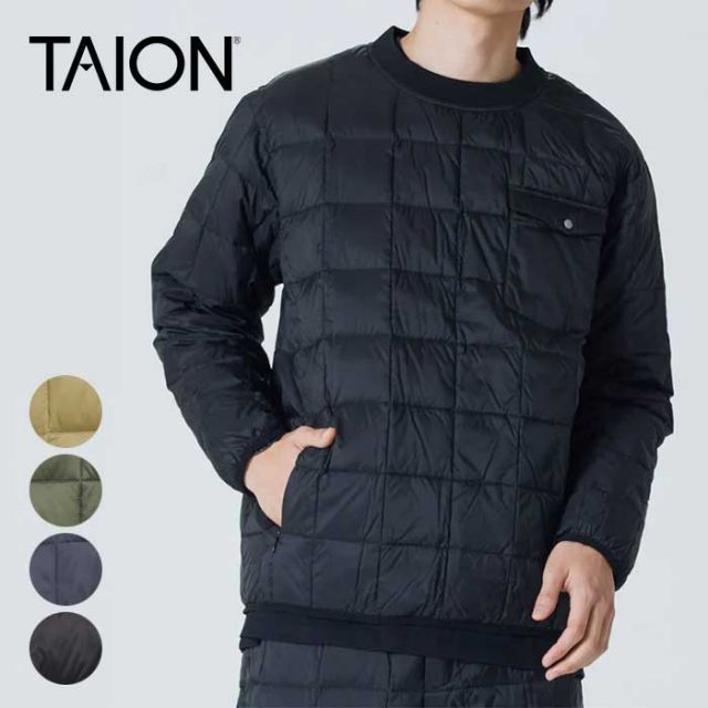 TAION インナーダウン タイオン プルオーバークルーネックダウン インナー ダウン TAION-100PB ユニセックス メンズ レディース 秋 冬 秋冬 軽量 キャンプ フェス ファッション ブランド [231031]