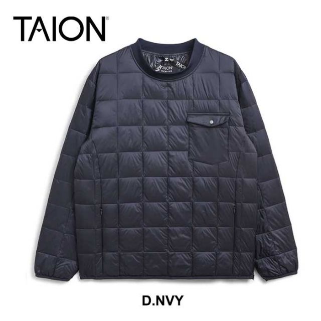TAION インナーダウン タイオン プルオーバークルーネックダウン インナー ダウン TAION-100PB ユニセックス メンズ レディース 秋 冬 秋冬 軽量 キャンプ フェス ファッション ブランド [231031]