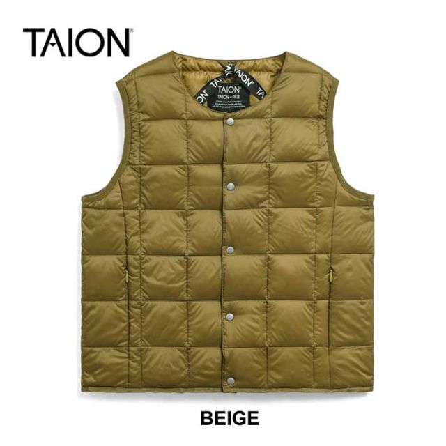 タイオン キッズ ダウンベスト TAION (Y004) CREW NECK BUTTON DOWN VEST クルーネックボタン ダウンベスト 子供 [230921]