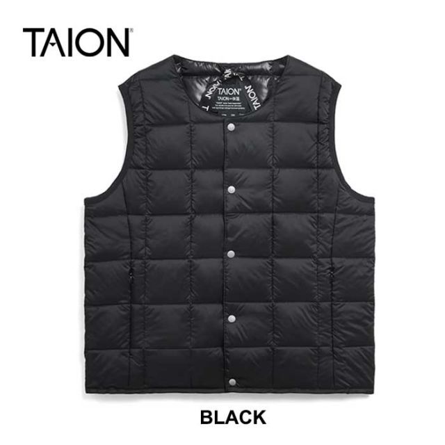 タイオン キッズ ダウンベスト TAION (Y004) CREW NECK BUTTON DOWN VEST クルーネックボタン ダウンベスト 子供 [230921]