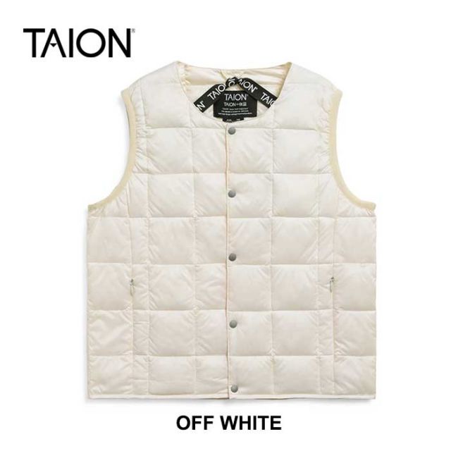 タイオン キッズ ダウンベスト TAION (Y004) CREW NECK BUTTON DOWN VEST クルーネックボタン ダウンベスト 子供 [230921]