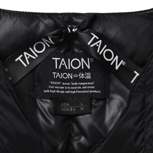 TAION タイオン キッズ ベーシック クルーネックボタン インナーダウンジャケット　TAION-K104　110-140cm [231027]