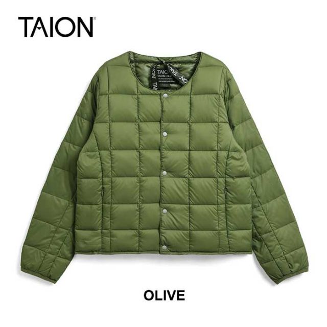 TAION タイオン キッズ ベーシック クルーネックボタン インナーダウンジャケット　TAION-K104　110-140cm [231027]