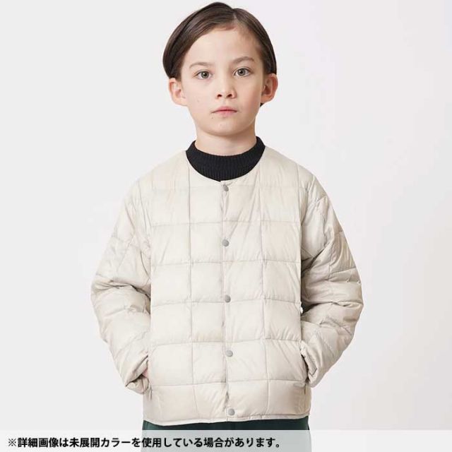 TAION タイオン キッズ ベーシック クルーネックボタン インナーダウンジャケット　TAION-K104　110-140cm [231027]