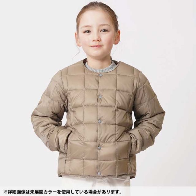 TAION タイオン キッズ ベーシック クルーネックボタン インナーダウンジャケット　TAION-K104　110-140cm [231027]