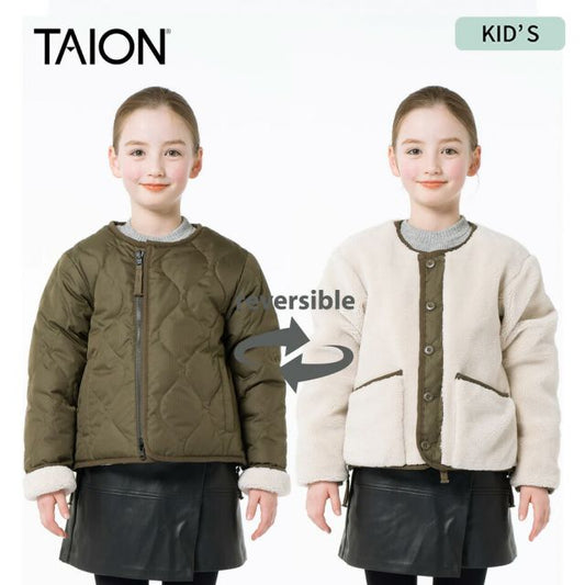タイオン TAION リバーシブルジャケット キッズ KR104BML K M R “CREW NECK” DOWN JKT ミリタリー クルーネック ダウンジャケット