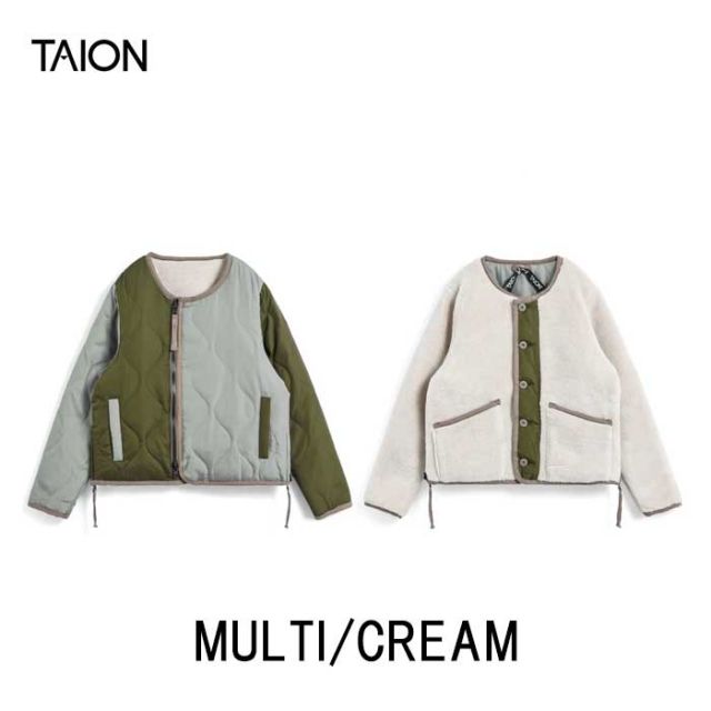 タイオン TAION リバーシブルジャケット キッズ KR104BML K M R “CREW NECK” DOWN JKT ミリタリー クルーネック ダウンジャケット