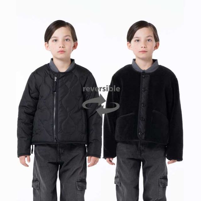 タイオン TAION リバーシブルジャケット キッズ KR104BML K M R “CREW NECK” DOWN JKT ミリタリー クルーネック ダウンジャケット