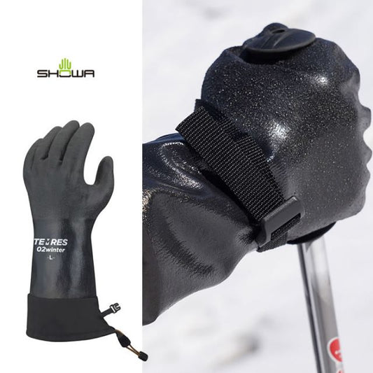防水グローブ テムレス SHOWA TEMRES 02 WINTER BLK (LL) glove メンズ レディース スキー バイク (231128)
