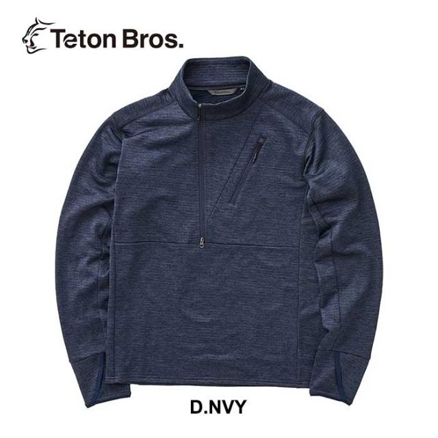 ティートンブロス 長袖 ミッドレイヤー メンズ TETON BROS GRAPHENE 1/2 ZIP グラフェン ストレッチ M / L (241129)