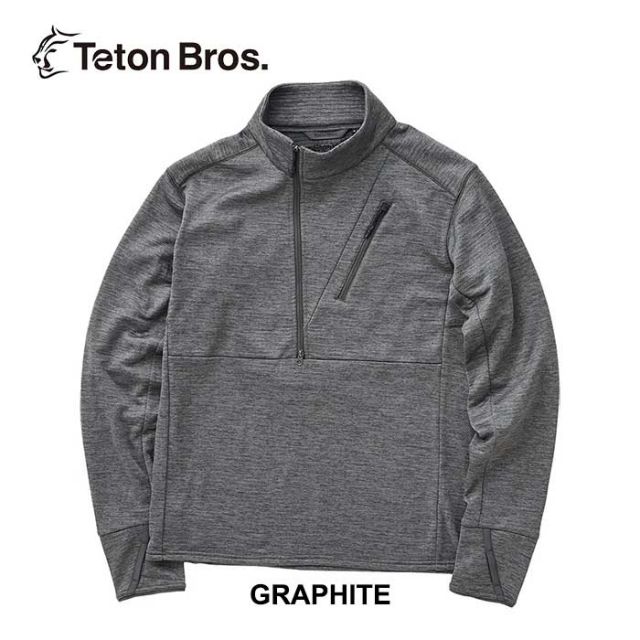 ティートンブロス 長袖 ミッドレイヤー メンズ TETON BROS GRAPHENE 1/2 ZIP グラフェン ストレッチ M / L (241129)