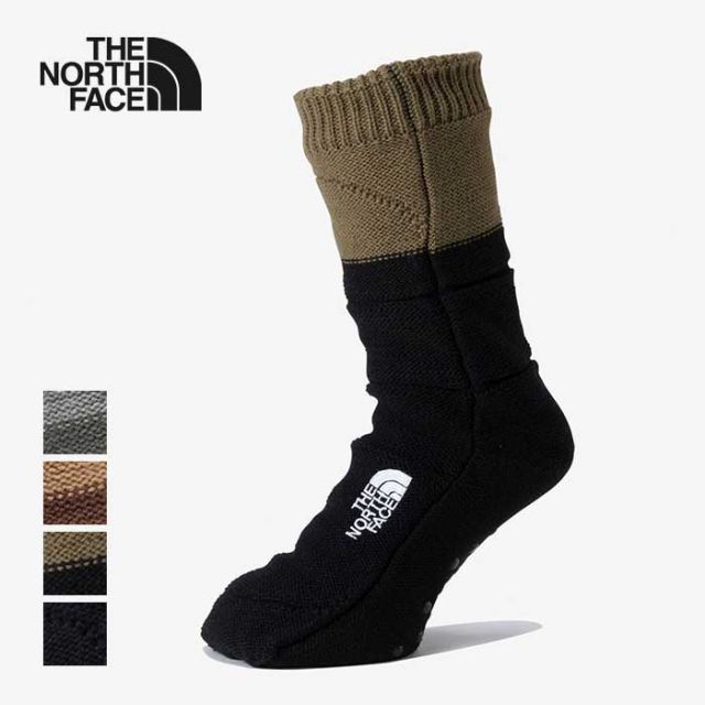 ザ・ノース・フェイス THE NORTH FACE ヌプシ ブーティ ソックス ユニセックス 秋冬 保温 厚手 抗菌防臭 室内用 NN82233 ミックスグレー×ミックスチャコール (231121)