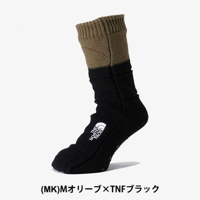 ザ・ノース・フェイス THE NORTH FACE ヌプシ ブーティ ソックス ユニセックス 秋冬 保温 厚手 抗菌防臭 室内用 NN82233 ミックスグレー×ミックスチャコール (231121)