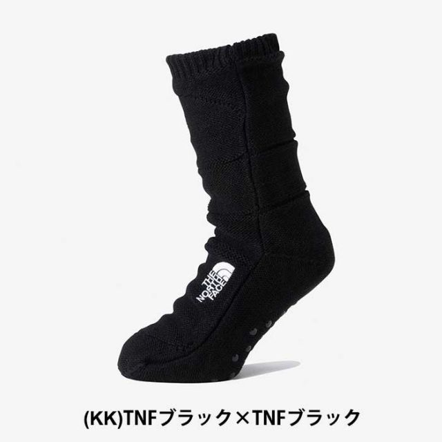 ザ・ノース・フェイス THE NORTH FACE ヌプシ ブーティ ソックス ユニセックス 秋冬 保温 厚手 抗菌防臭 室内用 NN82233 ミックスグレー×ミックスチャコール (231121)