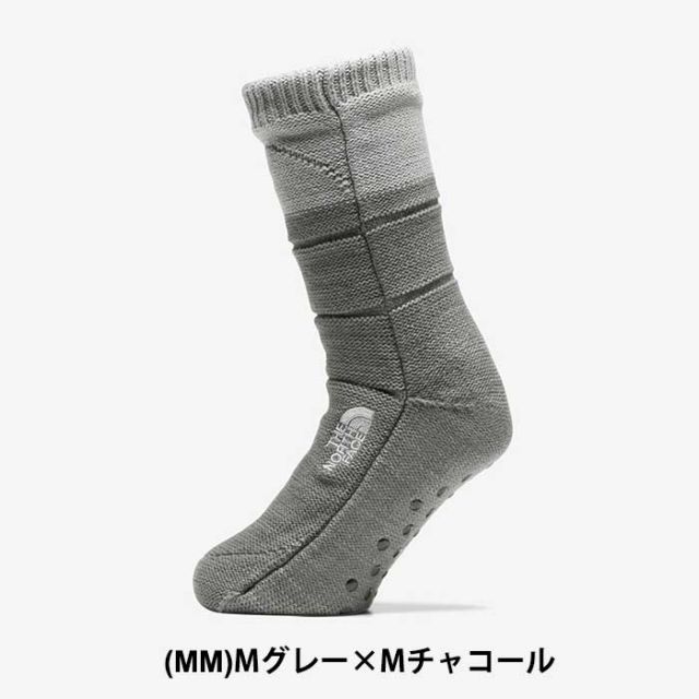 ザ・ノース・フェイス THE NORTH FACE ヌプシ ブーティ ソックス ユニセックス 秋冬 保温 厚手 抗菌防臭 室内用 NN82233 ミックスグレー×ミックスチャコール (231121)