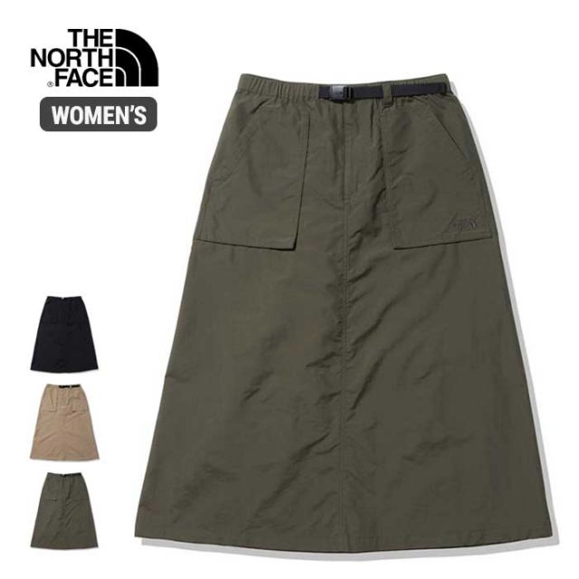 ザ・ノース・フェイス レディース スカート THE NORTH FACE NBW32330COMPACT SKIRT コンパクトスカート アウトドア ロングスカート 撥水 春夏 ナイロンスカート キャンプスカート 機能性スカート ノースフェイス (240118)
