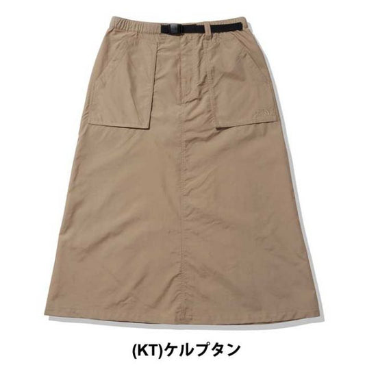 ザ・ノース・フェイス レディース スカート THE NORTH FACE NBW32330COMPACT SKIRT コンパクトスカート アウトドア ロングスカート 撥水 春夏 ナイロンスカート キャンプスカート 機能性スカート ノースフェイス (240118)