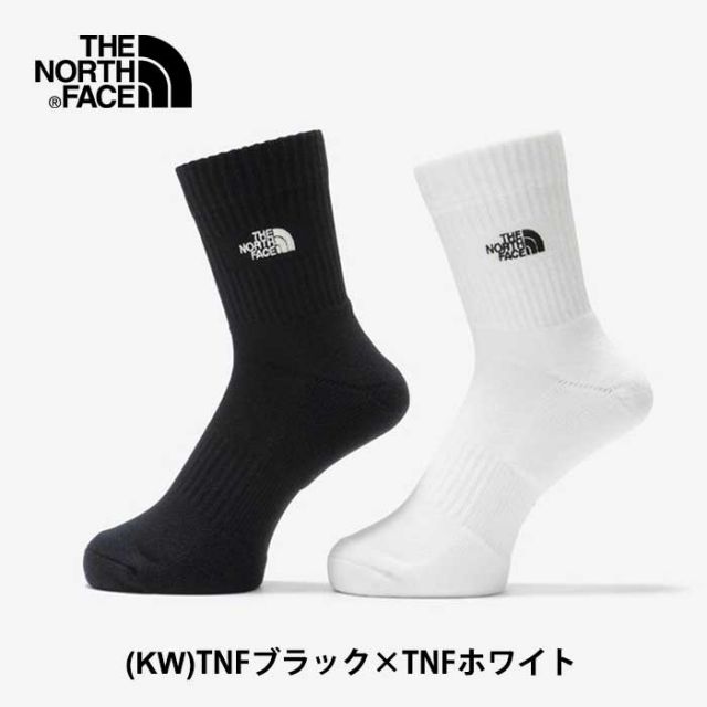 靴下 ソックス THE NORTH FACE TNF ロゴ 2P クルー TNF Logo 2P Crews 2足セット 抗菌 防臭 ユニセックス オーガニックコットン ベージュ ブラウン グレー ブラック ホワイト カーキ カジュアル NN82310 2024 秋冬 FW 正規品 メール便  ノースフェイス (240317)
