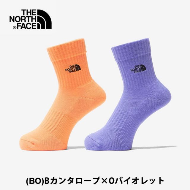 靴下 ソックス THE NORTH FACE TNF ロゴ 2P クルー TNF Logo 2P Crews 2足セット 抗菌 防臭 ユニセックス オーガニックコットン ベージュ ブラウン グレー ブラック ホワイト カーキ カジュアル NN82310 2024 秋冬 FW 正規品 メール便  ノースフェイス (240317)