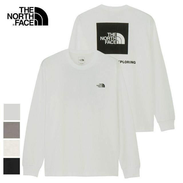 ザ・ノース・フェイス THE NORTH FACE ロングスリーブ バックスクエア ロゴティー メンズ NT32442 長袖Tシャツ バックロゴ ロンT トップス カットソー コットン リサイクルポリエステル 速乾 UVカット アウトドア カジュアル メール便  (240204)