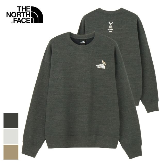ザ・ノース・フェイス トレーナー THE NORTH FACE NT12536 ZOO PICKER CREW ズーピッカークルー カポック素材使用 ユニセックス クルーネックスウェット 刺繍ロゴ入り ノースフェイス (250130)