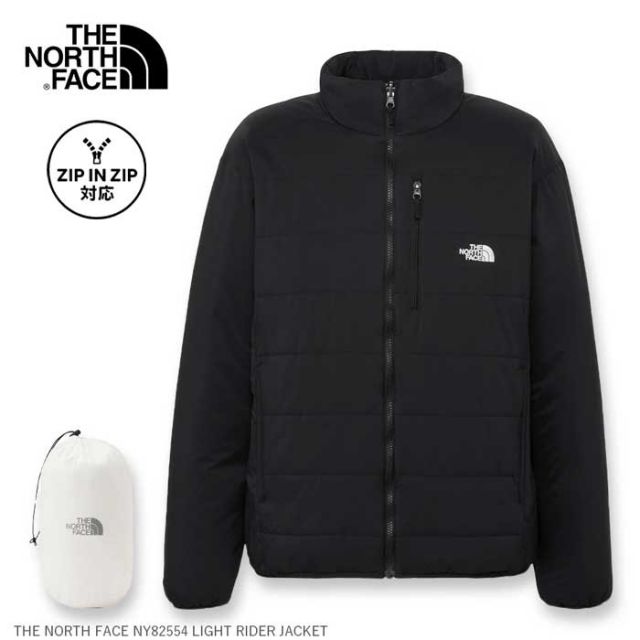 ザ・ノース・フェイス ライトライダージャケット メンズ 中綿ジャケット THE NORTH FACE NY82554 LIGHT RIDER JACKET ヒートシーカー 軽量 保温 ジップインジップ対応 アウトドア タウンユース アウター