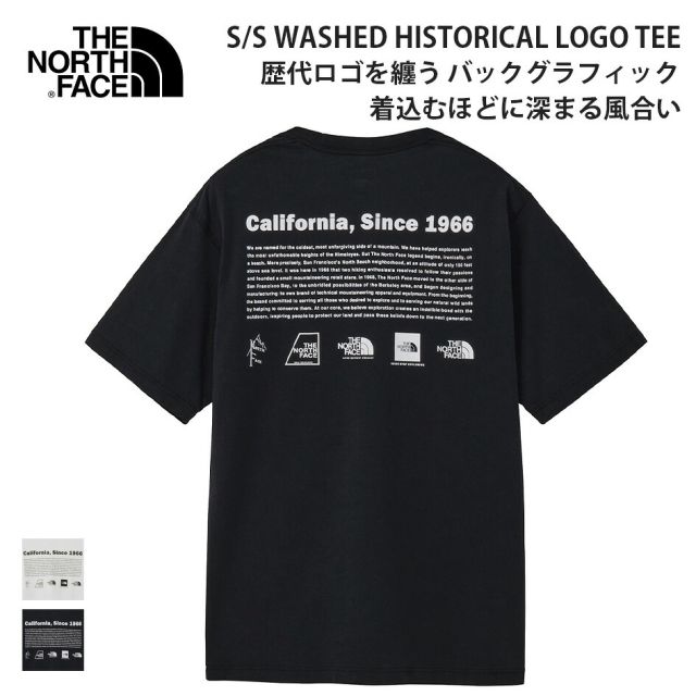 ザ・ノース・フェイス ショートスリーブ ウォッシュド ヒストリカルロゴティー ユニセックス NT82642 THE NORTH FACE 半袖 Tシャツ コットン100% 速乾 FLASHDRY NATURE ヴィンテージ バックプリント ロゴ ライフスタイル アウトドア SS WASHD HSTR LG T