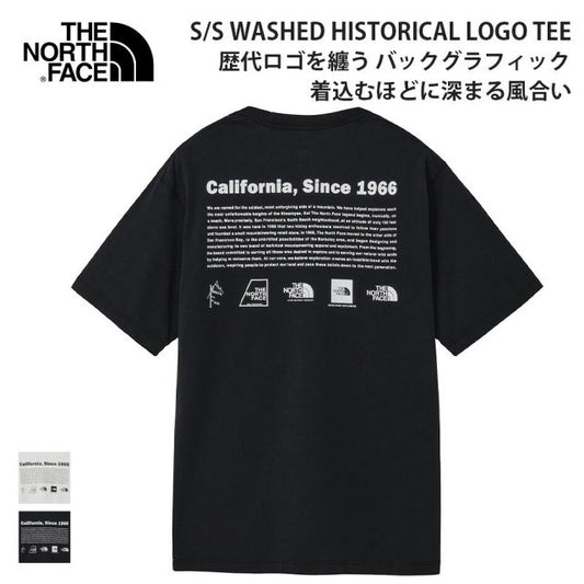 ザ・ノース・フェイス ショートスリーブ ウォッシュド ヒストリカルロゴティー ユニセックス NT82642 THE NORTH FACE 半袖 Tシャツ コットン100% 速乾 FLASHDRY NATURE ヴィンテージ バックプリント ロゴ ライフスタイル アウトドア SS WASHD HSTR LG T