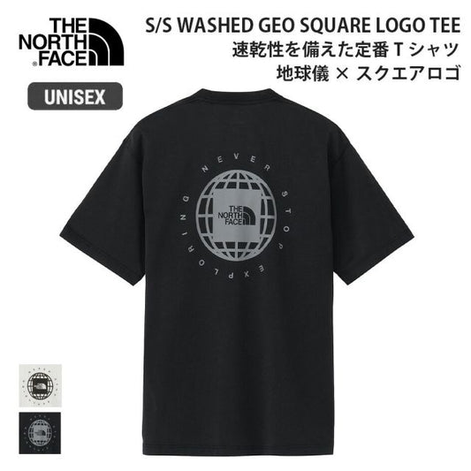 ザ・ノース・フェイス ショートスリーブ ウォッシュド ジオスクエアロゴティー ユニセックス NT82643 THE NORTH FACE 半袖 Tシャツ コットン100% 速乾 FLASHDRY NATURE ヴィンテージ バックプリント ロゴ ライフスタイル アウトドア WASHD GEOSQLG メール便