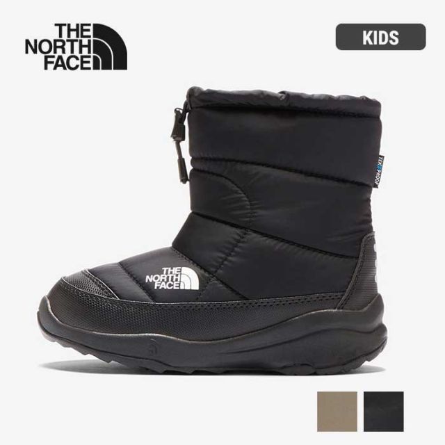 ザ・ノース・フェイス THE NORTH FACE ヌプシ ブーティ ウォータープルーフ キッズ 秋冬 防水 保温 ウィンターブーツ NFJ52287 キャバングレー×ブラック 17?22cm 19cm / 20cm / 21cm / 22cm (231003)