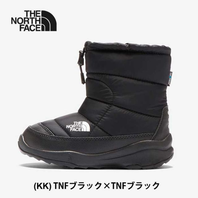 ザ・ノース・フェイス THE NORTH FACE ヌプシ ブーティ ウォータープルーフ キッズ 秋冬 防水 保温 ウィンターブーツ NFJ52287 キャバングレー×ブラック 17?22cm 19cm / 20cm / 21cm / 22cm (231003)