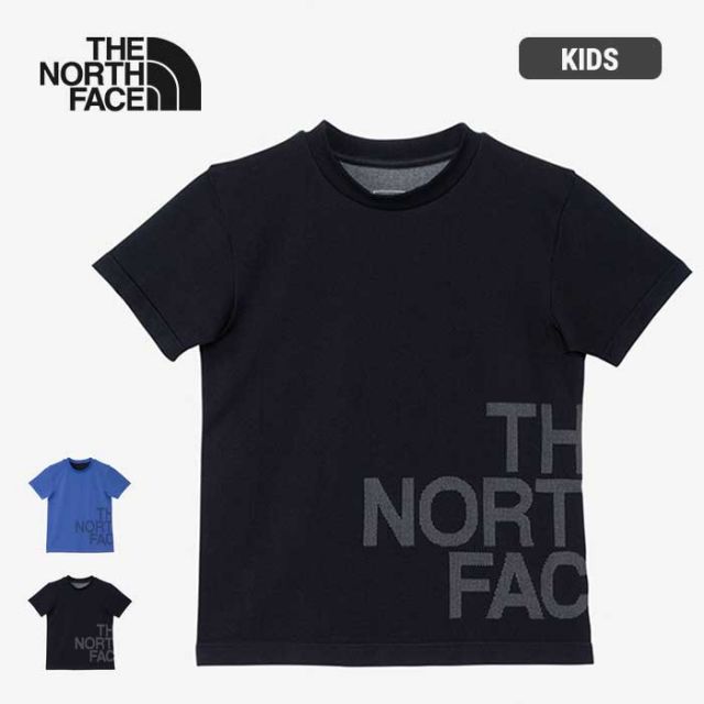 ザ・ノース・フェイス tシャツ キッズ 半袖 男の子 女の子 UVカット THE NORTH FACE NTJ32471 S/S ショートスリーブエンジニアードビッグロゴクルー 部活 スポーツ 運動 ブラック ブルー 130cm / 140cm / 150cm 春夏 メール便 (240310)