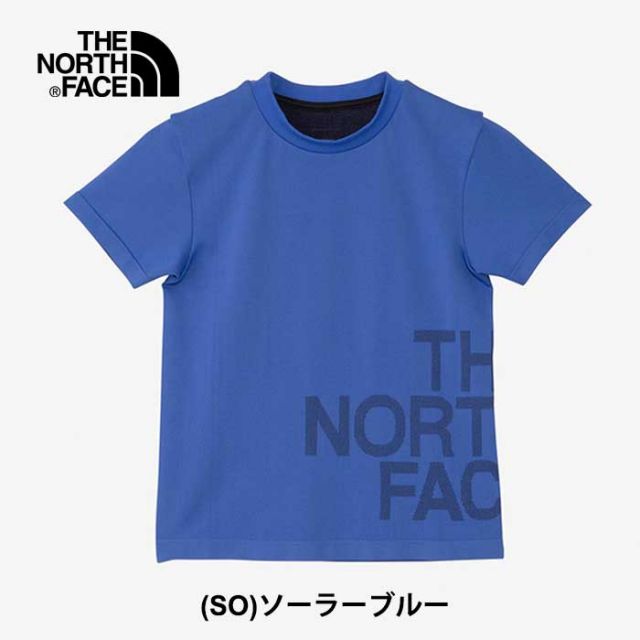 ザ・ノース・フェイス tシャツ キッズ 半袖 男の子 女の子 UVカット THE NORTH FACE NTJ32471 S/S ショートスリーブエンジニアードビッグロゴクルー 部活 スポーツ 運動 ブラック ブルー 130cm / 140cm / 150cm 春夏 メール便 (240310)