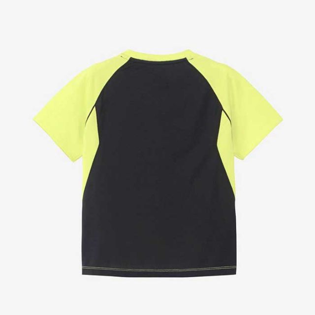 ザ・ノース・フェイス tシャツ キッズ 半袖 女の子 男の子 THE NORTH FACE NTJ12312 S/S TRAIL RUN T UVカット 速乾 ブラック イエロー ランニング ドライ スポーツ 運動 130cm / 140cm / 150cm メール便 (240414)
