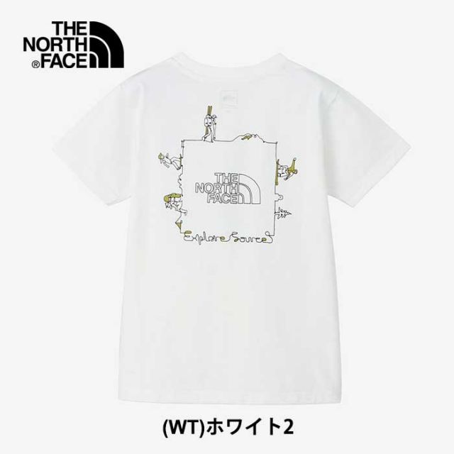 ザ・ノース・フェイス tシャツ キッズ 半袖 男の子 女の子 UVカット THE NORTH FACE NTJ12314 S/S EX SOURCE T ブラック ホワイト ポリエステル 春夏 120cm - 150cm メール便 (240421)
