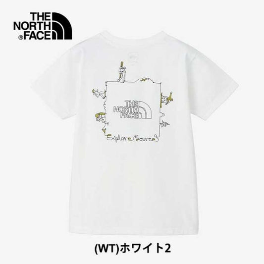ザ・ノース・フェイス tシャツ キッズ 半袖 男の子 女の子 UVカット THE NORTH FACE NTJ12314 S/S EX SOURCE T ブラック ホワイト ポリエステル 春夏 120cm - 150cm メール便 (240421)