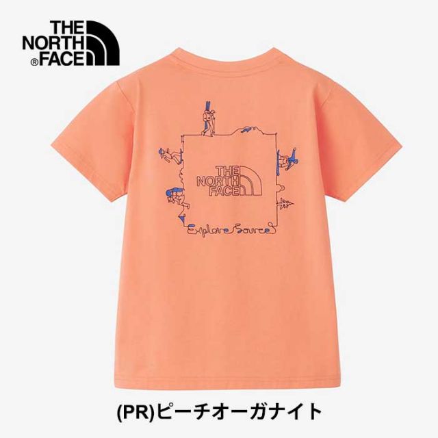 ザ・ノース・フェイス tシャツ キッズ 半袖 男の子 女の子 UVカット THE NORTH FACE NTJ12314 S/S EX SOURCE T ブラック ホワイト ポリエステル 春夏 120cm - 150cm メール便 (240421)