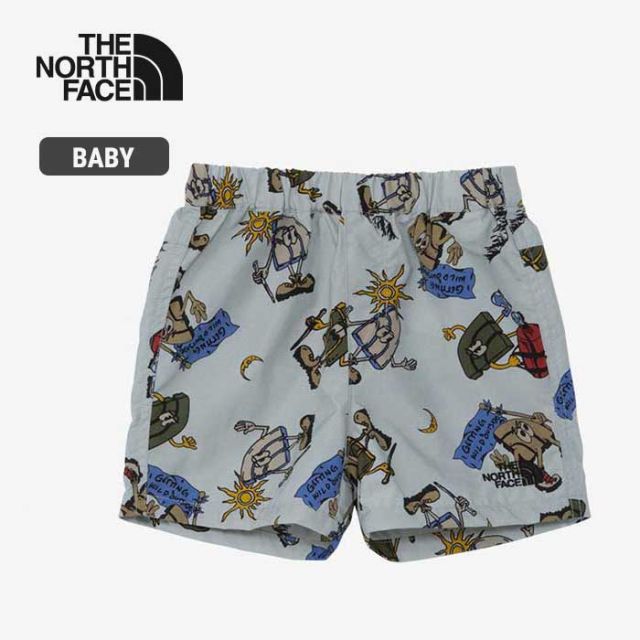 ザ・ノース・フェイス ショートパンツ ベビー THE NORTH FACE NBB42431 B NOVELTY CLASS Vノベルティクラスファイブショート 水陸両用 撥水 プール 海 川 水遊び 80cm / 90cm 春夏 総柄 メール便 (240421)