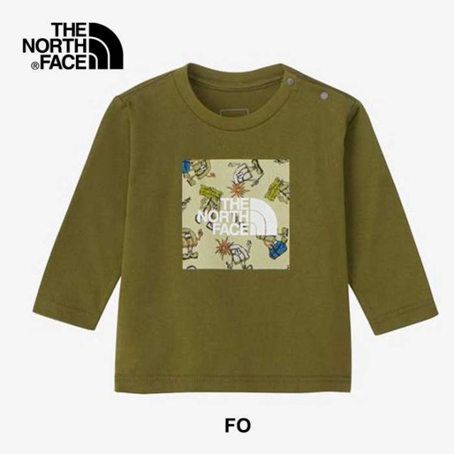 ザ・ノース・フェイス ロンt ベビー THE NORTH FACE NTB82401 B L/S GRA S-LOGO T ロングスリーブグラフィックスクエアロゴティー（ベビー）長袖Tシャツ UVケア 紫外線カット [メール便] (240821)