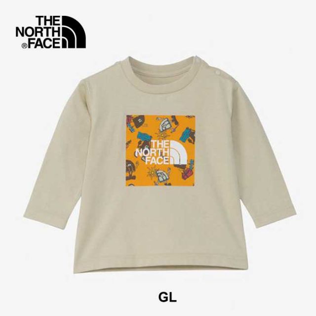 ザ・ノース・フェイス ロンt ベビー THE NORTH FACE NTB82401 B L/S GRA S-LOGO T ロングスリーブグラフィックスクエアロゴティー（ベビー）長袖Tシャツ UVケア 紫外線カット [メール便] (240821)